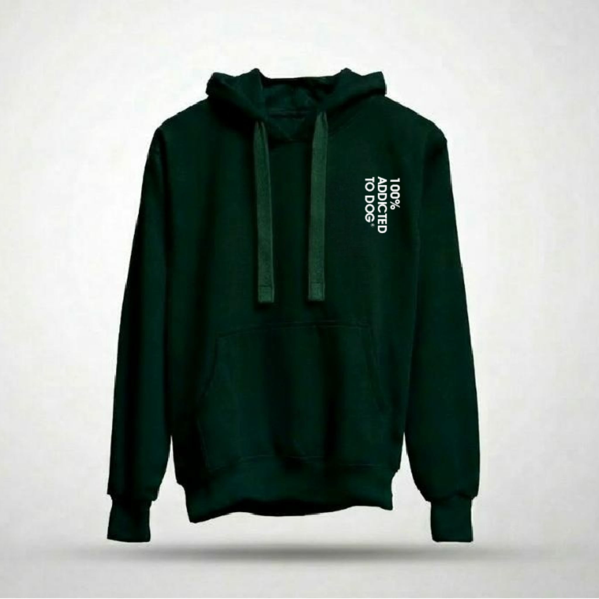 Felpa unisex "100% Addicted To Dog" verde bosco