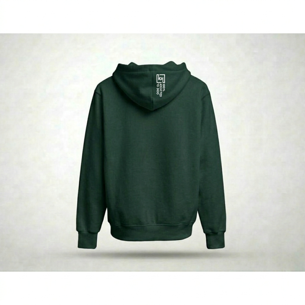 Felpa unisex "100% Addicted To Dog" verde bosco