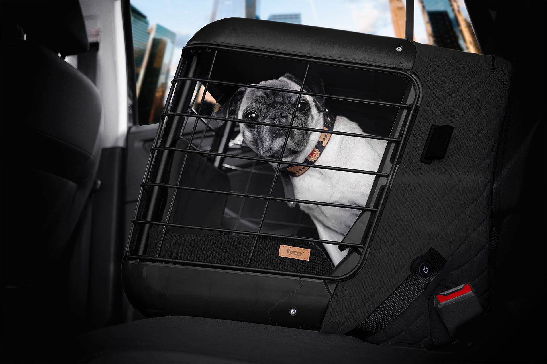 Trasportino per cani da sedile Caree Black Series