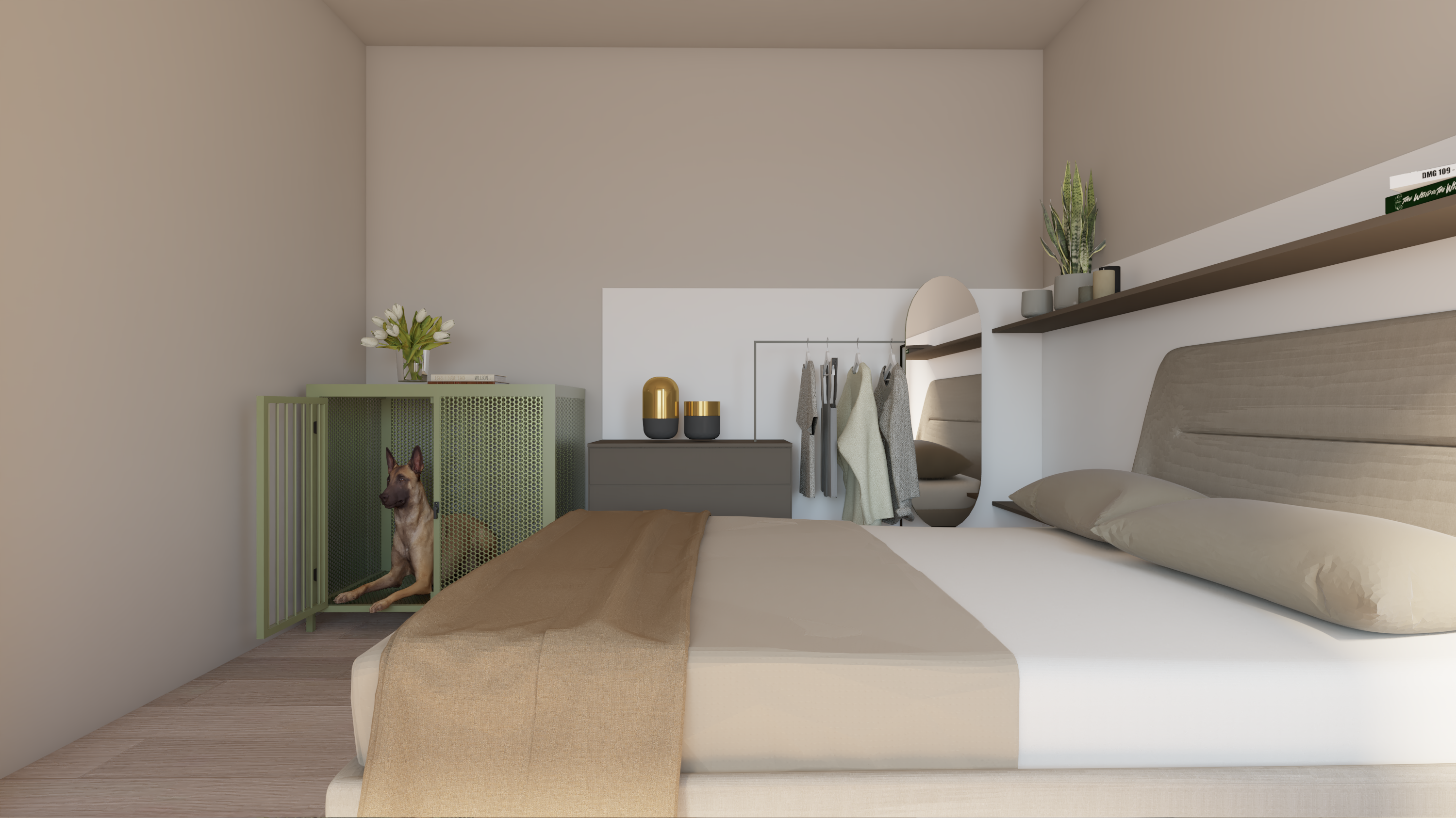 Indoor kennel per cani Nordic Verde