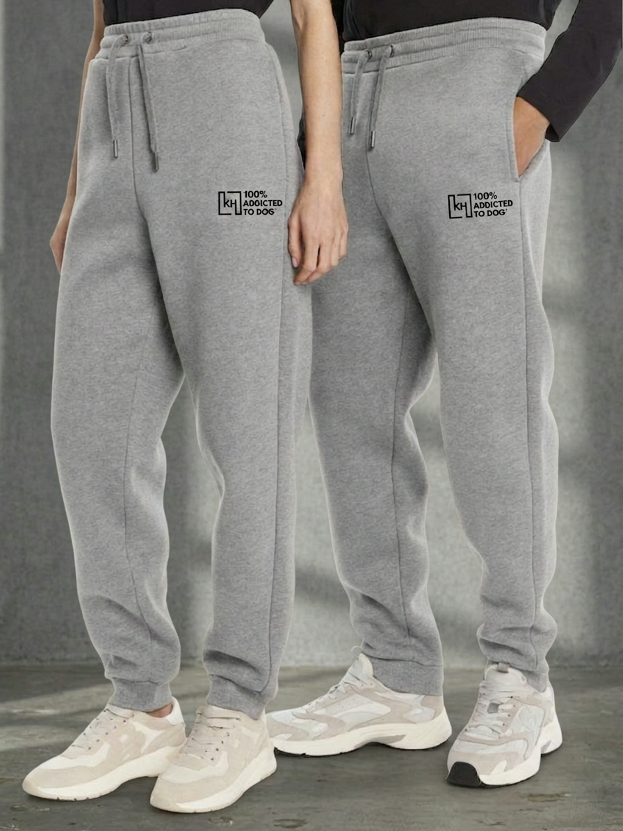 Pantaloni 100% Addicted To Dog Grigi Felpati