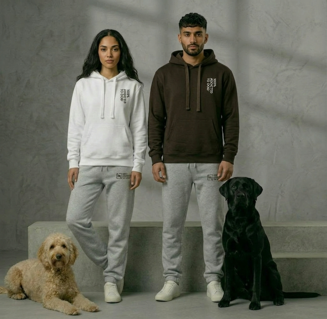 Pantaloni 100% Addicted To Dog Grigi Felpati