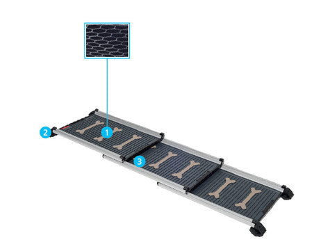 Rampa per cani per bagagliaio auto alto